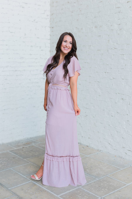 Ruffle Down Jumpsuit - Pink