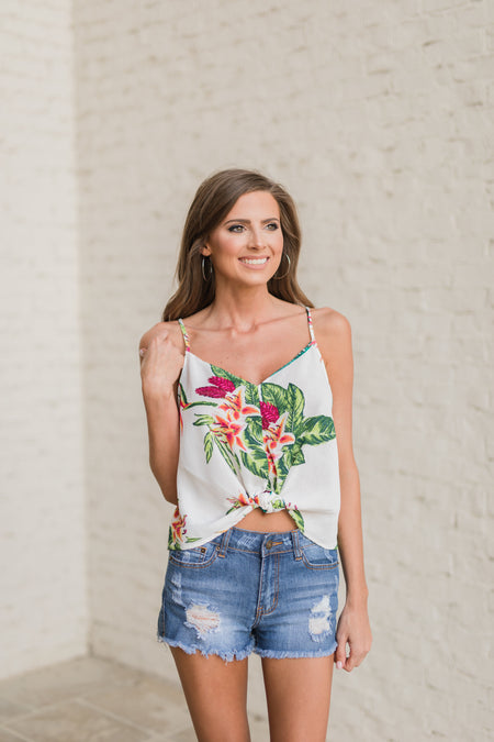 Bell Sleeve Embroidered Wrap Top-Off White