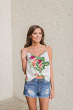 Front Knot Printed Tank
