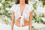Lace Knot Top-White