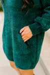 Cozy Turtle Neck Sweater Tunic - Green