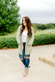 Chenille Light Weight Cardigan - Olive