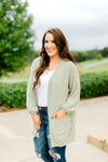 Chenille Light Weight Cardigan - Olive