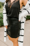 Faux Leather High Waisted Skirt - Black