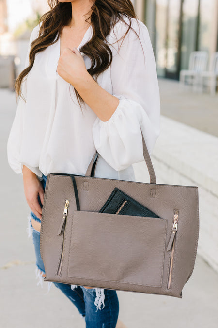 Bring It All Tote - Taupe/Blush