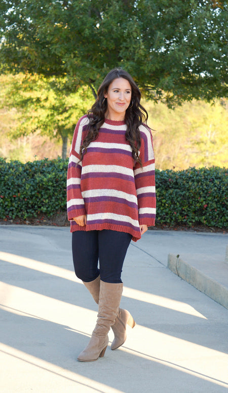 Red Loose fit knit sweater