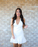 white halter dress