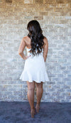 Sexy white halter dress